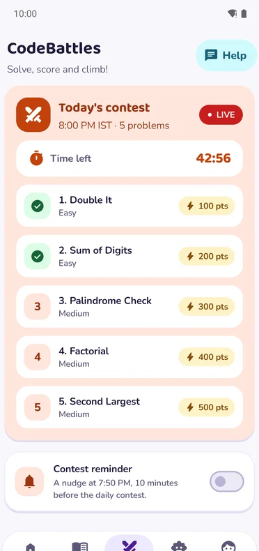 Codewaala live CodeBattle contest