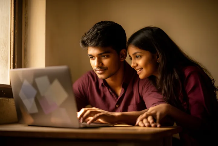 A learner writing SQL queries on a laptop
